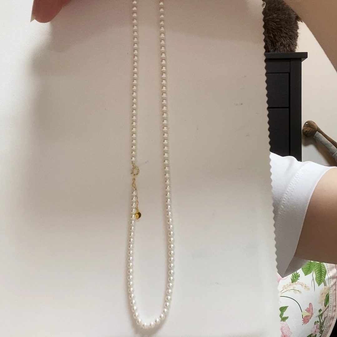 淡水珍珠18K金镶嵌颈饰简单