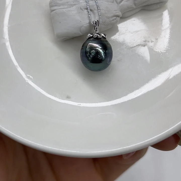 银S925镶嵌颈饰海水珍珠10-11