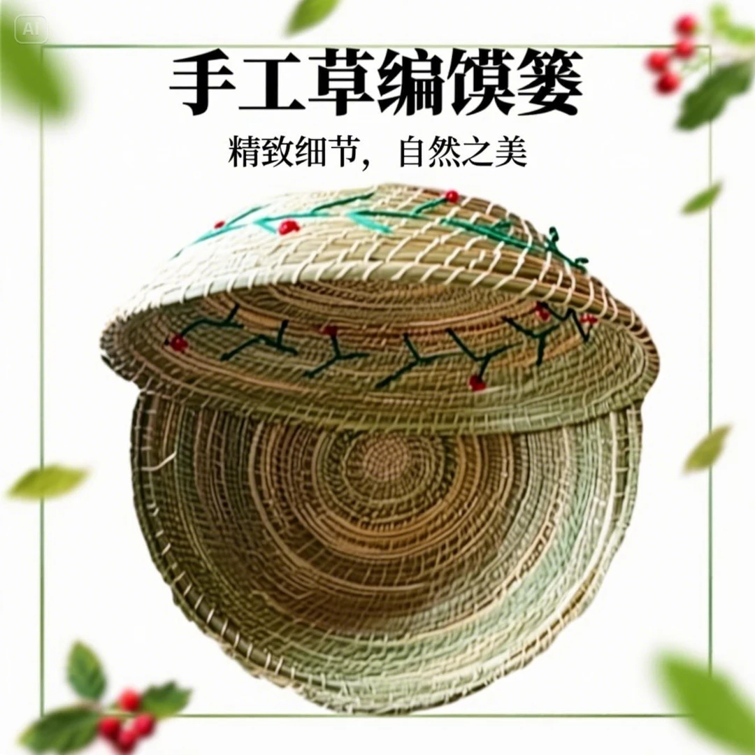 草编馍篓草编 草编摆件