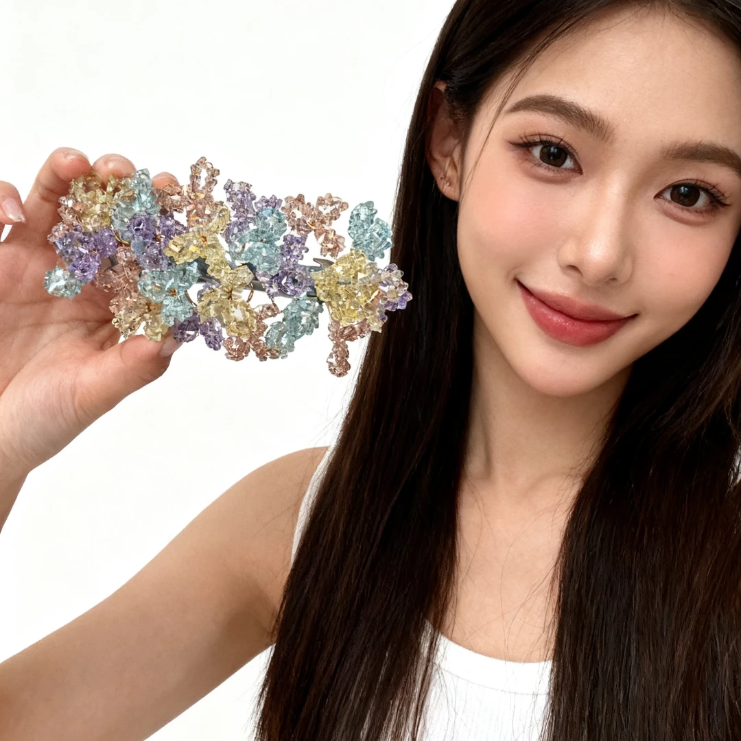 A8343编号紫莹轻奢发饰蝴蝶结小弹簧夹