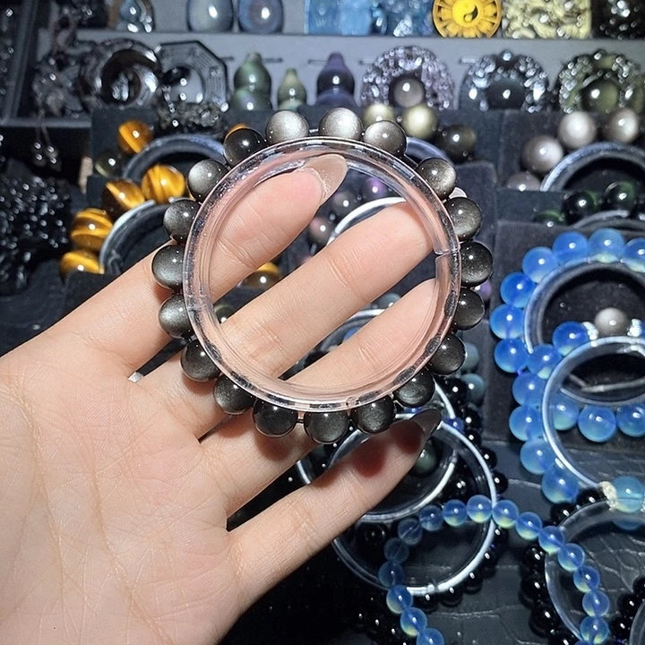 黑曜岩未镶嵌手链日***日