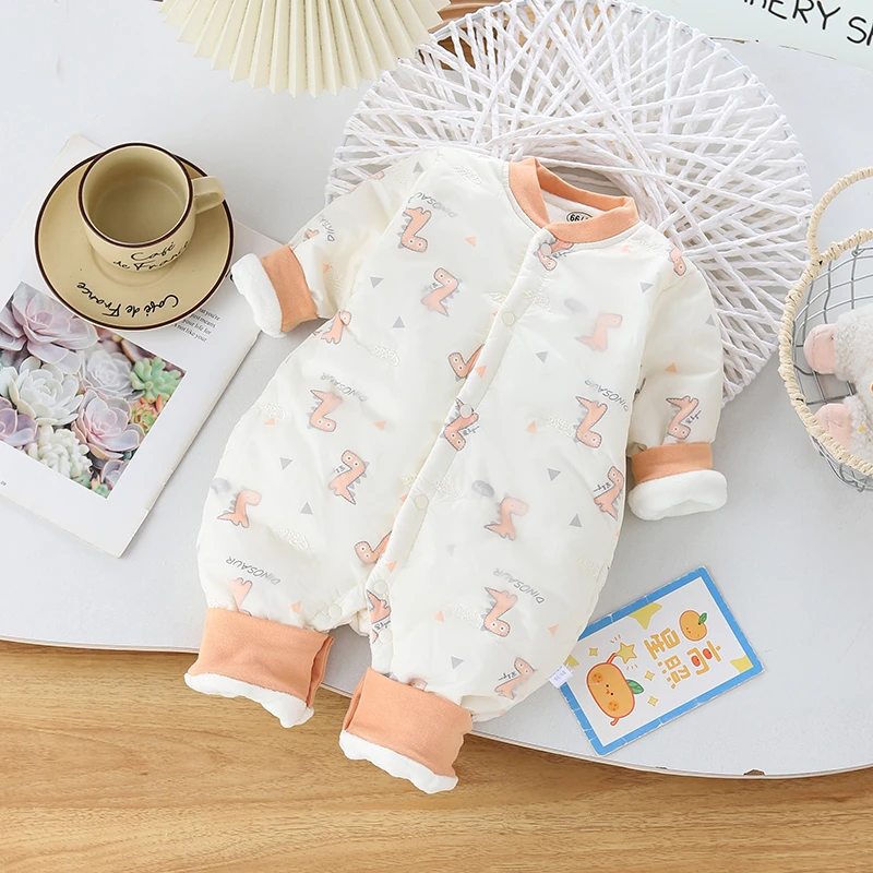 120g加绒欧根纱 秋冬长爬款通用休闲风爬服哈衣连体衣宝宝新生儿