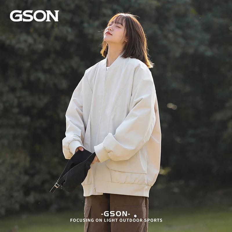 GSON男女同款春季薄款休闲夹克2025新款青少年学生百搭休闲外套男