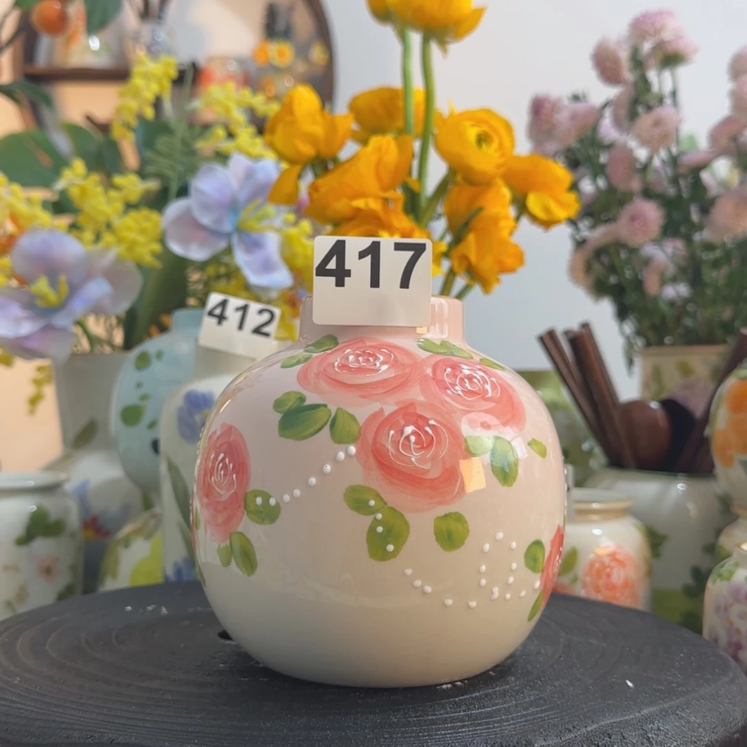 摆件景德镇陶瓷小花瓶摆件无孔