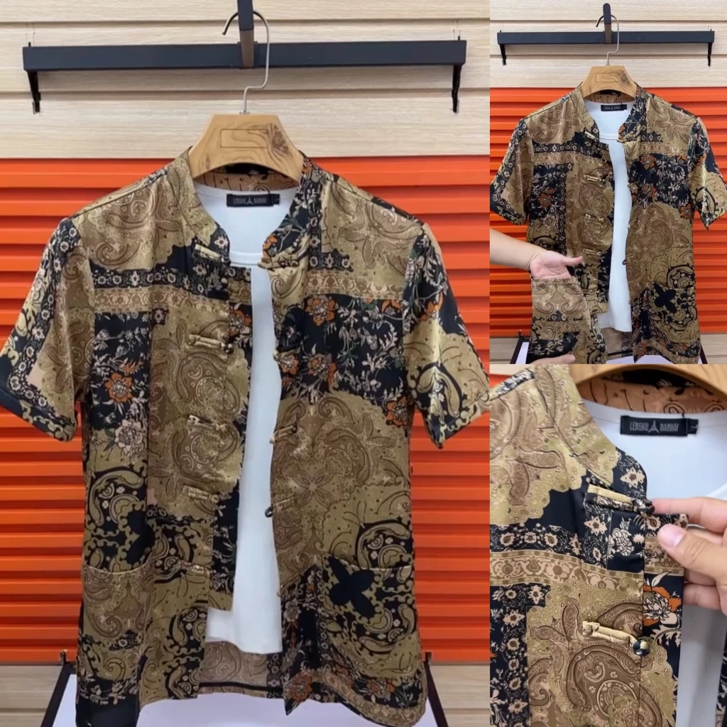 夏季男士新品中国风盘扣唐装短袖高级感时尚轻奢高品质潮流酷