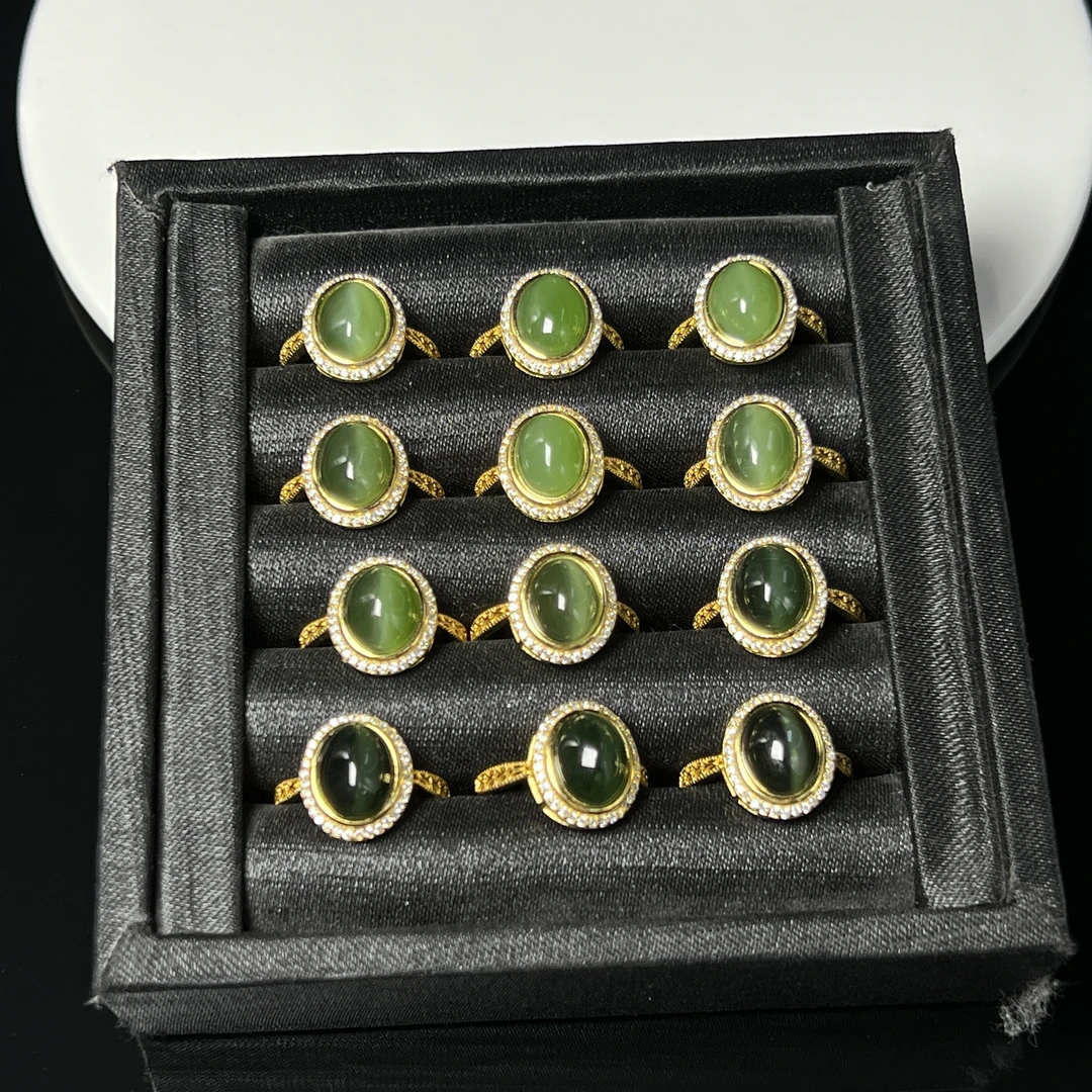 【老郑家】925银和田玉戒指（多样性发一件）LHJ003