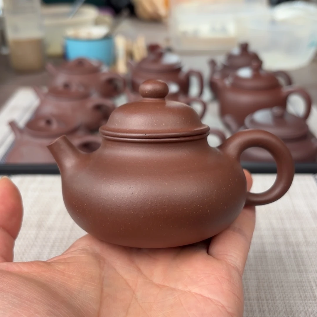 紫砂茶壶特价微瑕半手工台西紫泥容天壶150cc