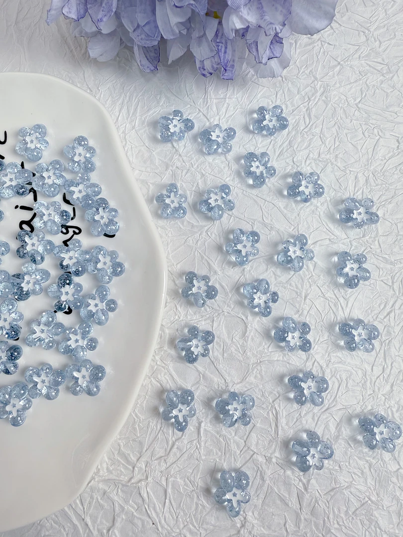 定定磨手绘异形亮片五瓣花