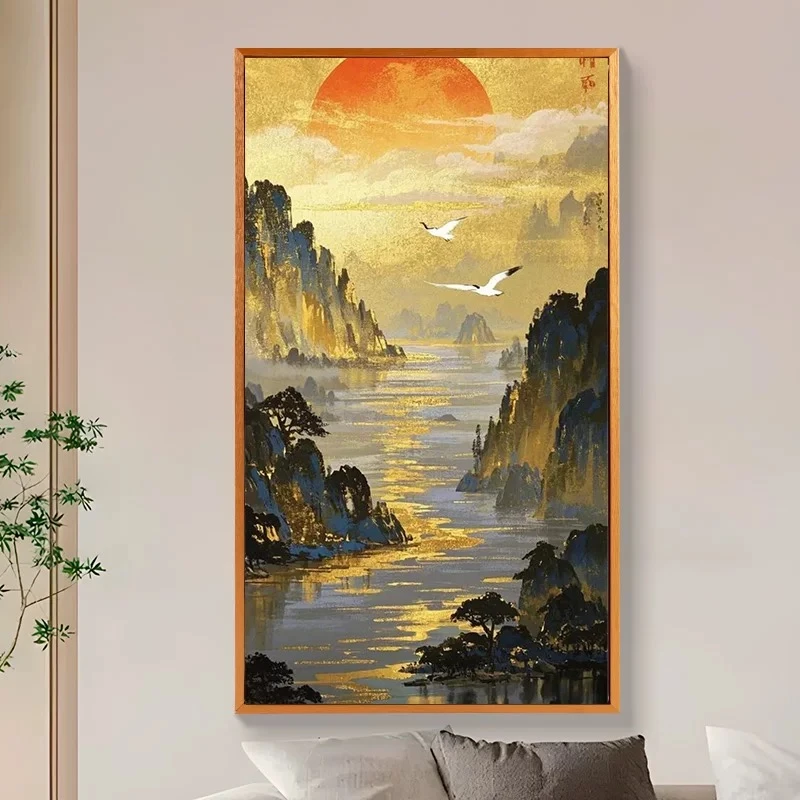 金墨山水|数字油画diy真心遮盖六代颜料填色涂色手绘礼物油彩装饰