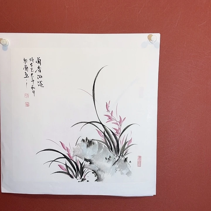 国画听兰老师花鸟