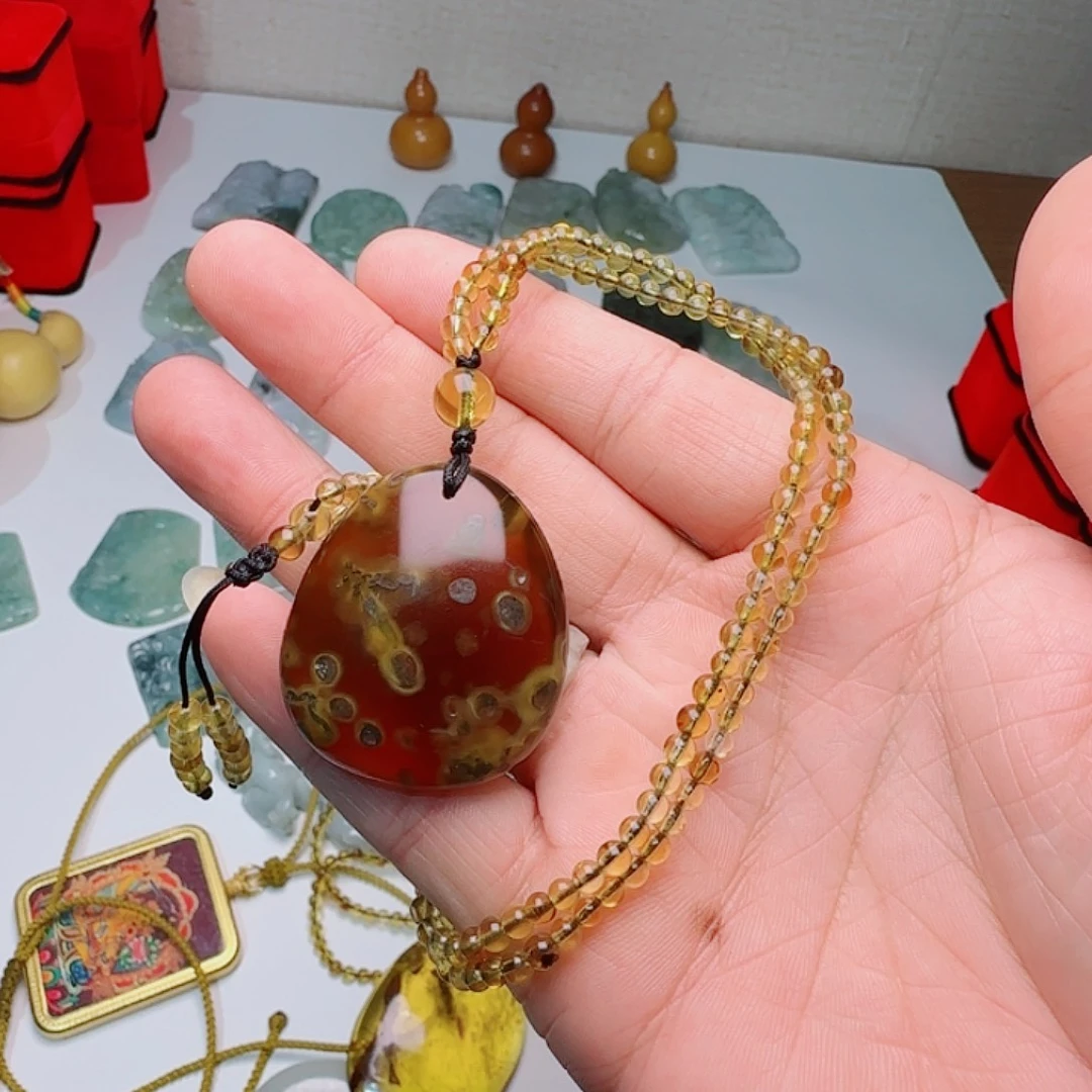 琥珀未镶嵌吊坠(赠链)