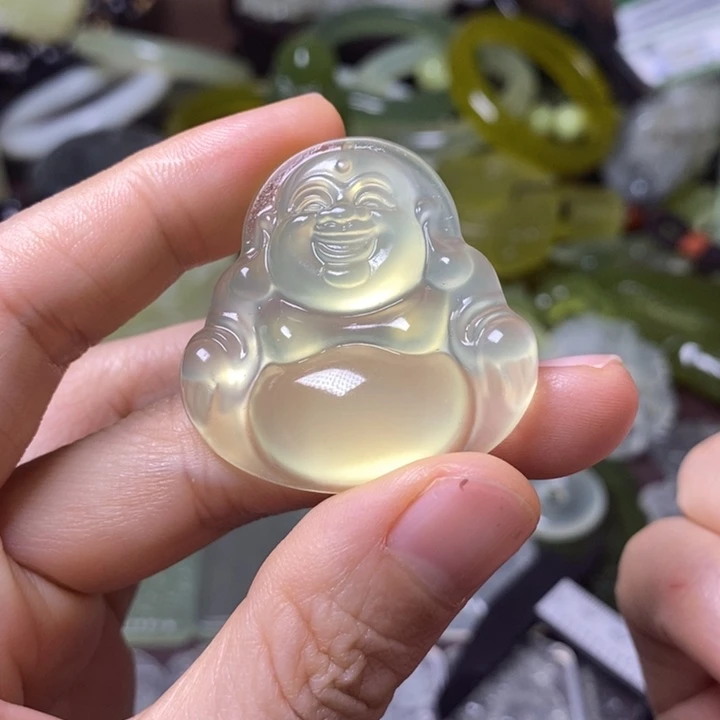 岫玉天然岫玉颈饰未镶嵌子**幵