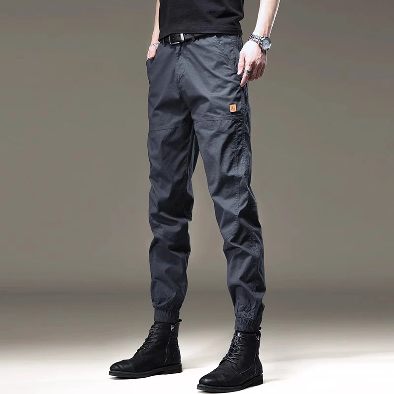 美式高端潮牌复古工装裤子男士2025春夏季薄款束脚宽松大码休闲裤