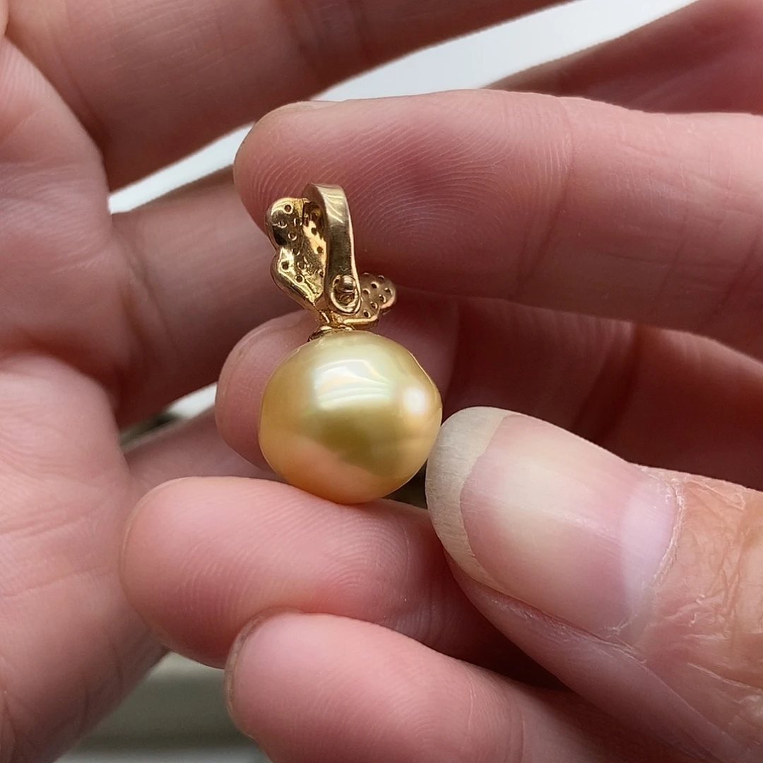 吊坠(不含链)银S925镶嵌海水珍珠