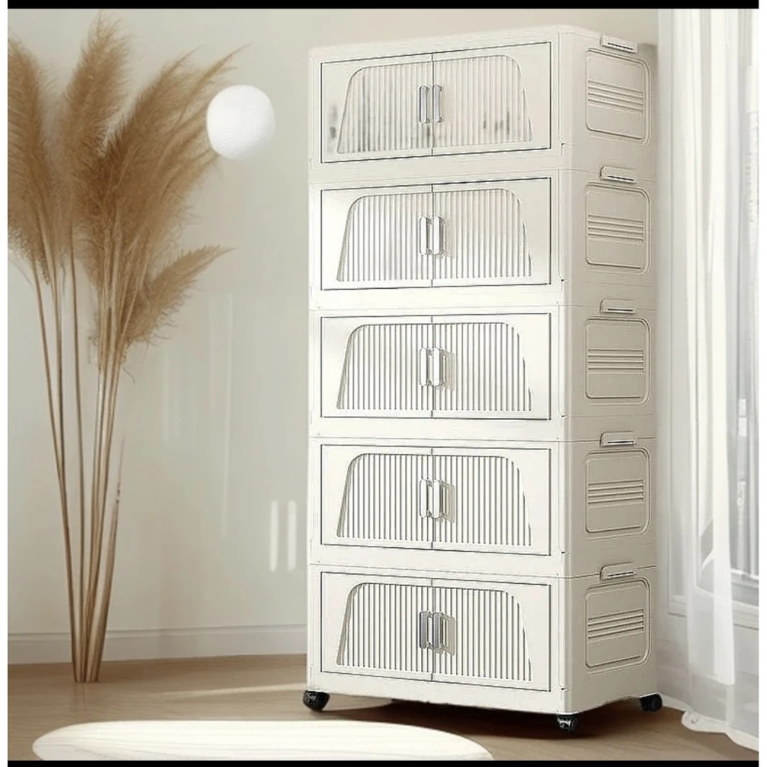 顶盖+1-梯形折叠儿童衣柜收纳柜家用卧室塑料收纳柜子