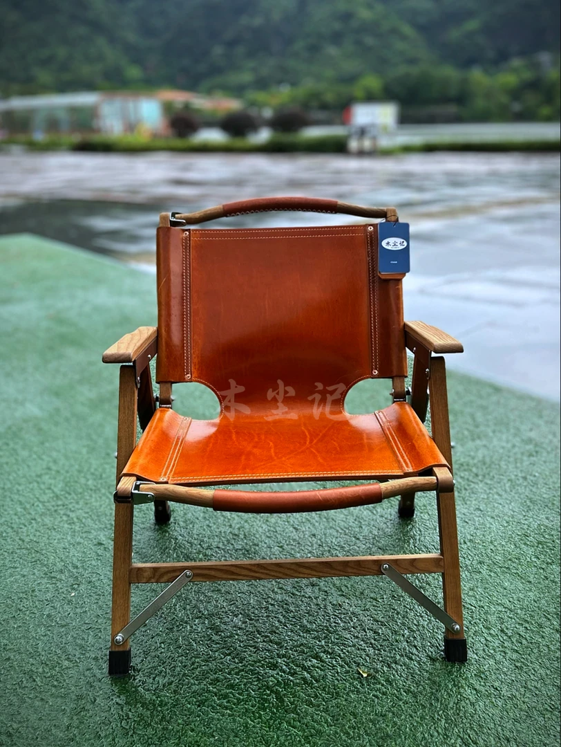 北美加厚牛皮椅休闲椅沙滩椅牛皮小家具网红户外露营野外实用