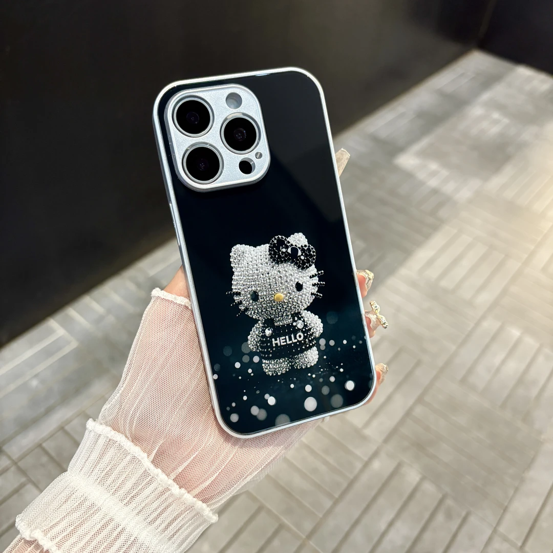 苹果/华为/oppo/vivo/小米 卡通凯蒂适用iPhone17/16玻璃手机壳