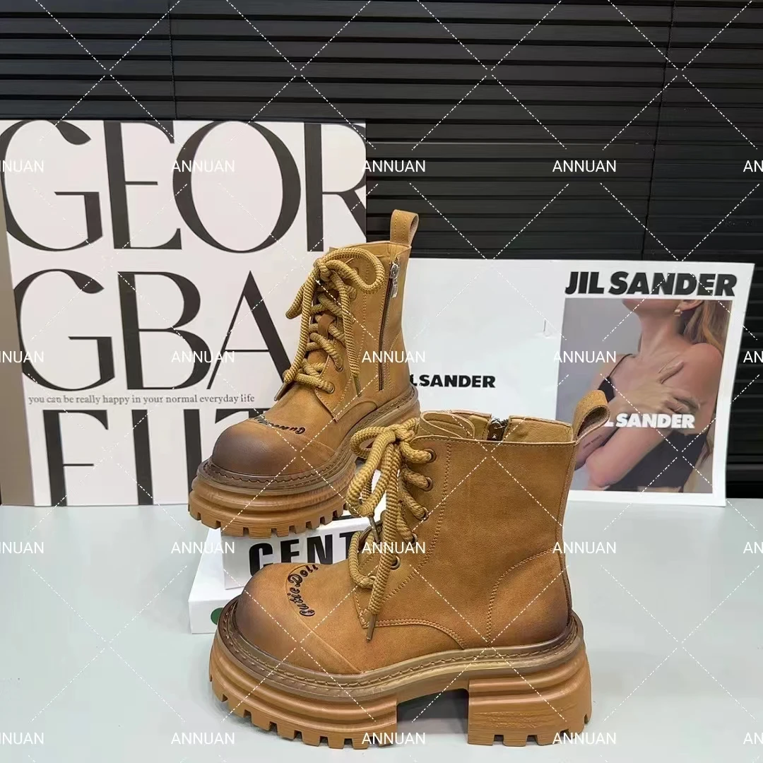 【HeiPa】XDXM470 秋季穿新款厚底带时尚韩版靴子女款