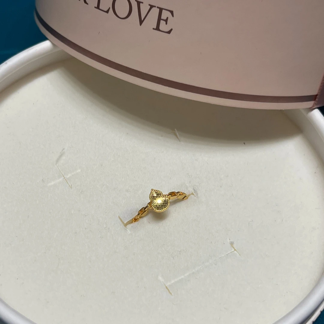 【小馨专享】足金999链条葫芦戒指2.67g 活口