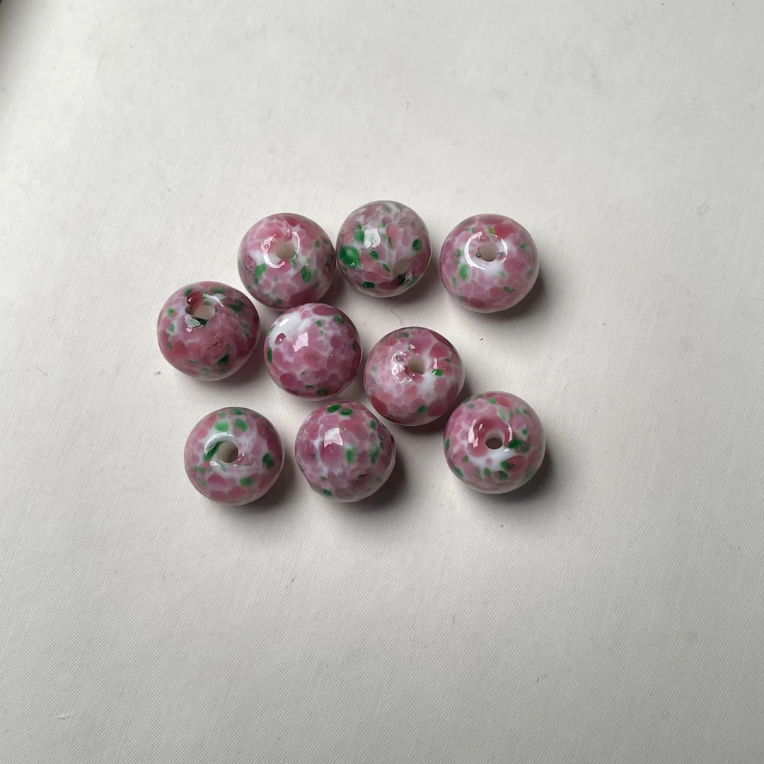 【艺品堂】12mm 樱花璃璃单珠 配手链 多样性发一颗