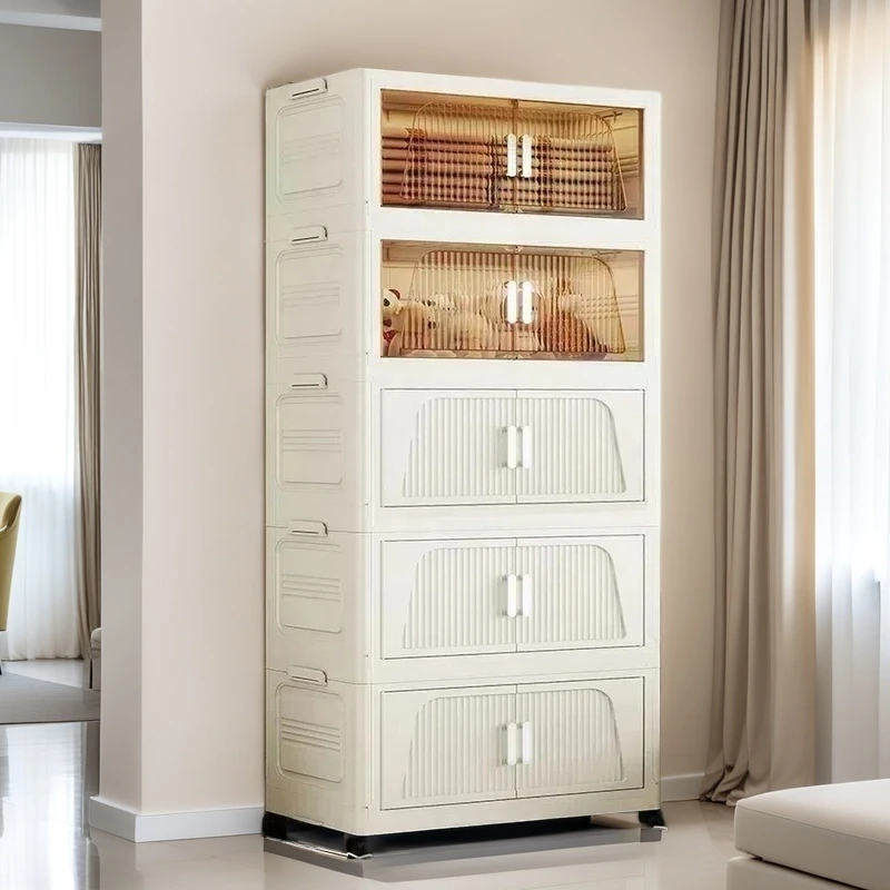 新款-免安装款折叠儿童衣柜收纳柜家用卧室衣服塑料收纳箱