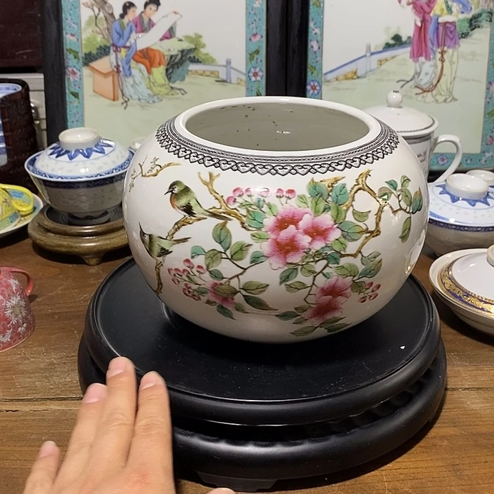 闲***…摆件手绘画鸟水洗一枝