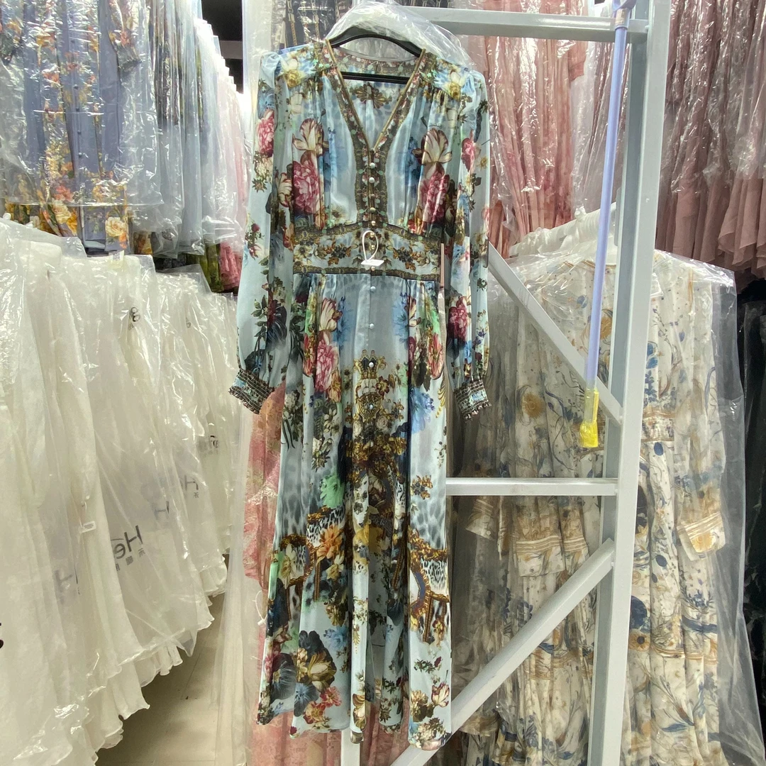 2025-嘉姐真丝 重磅100桑蚕丝连衣裙Y25-0906-7