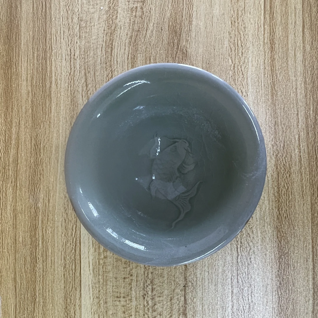 【德应候陶瓷】双面刻花茶盏