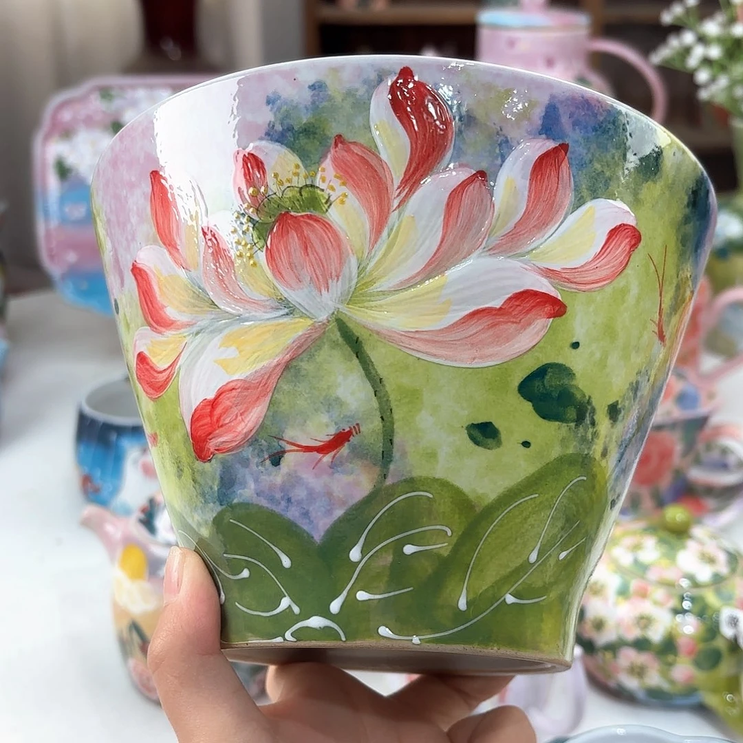 景德镇手绘高温釉下彩陶瓷茶具