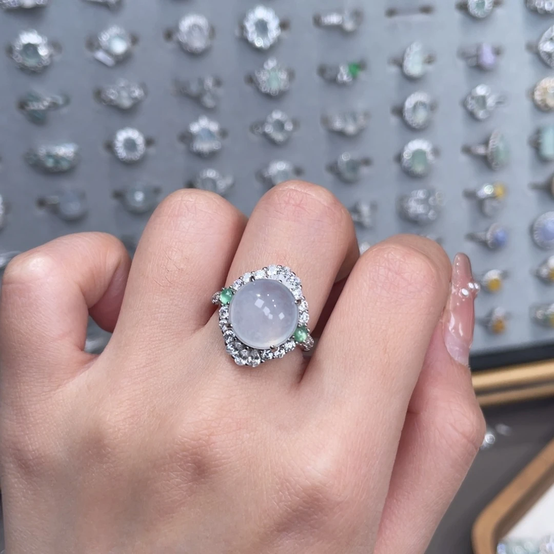 翡翠银S925镶嵌戒指