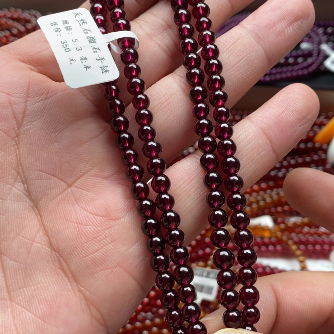 梓***·未镶嵌手链石榴石5.3mm玫紫色