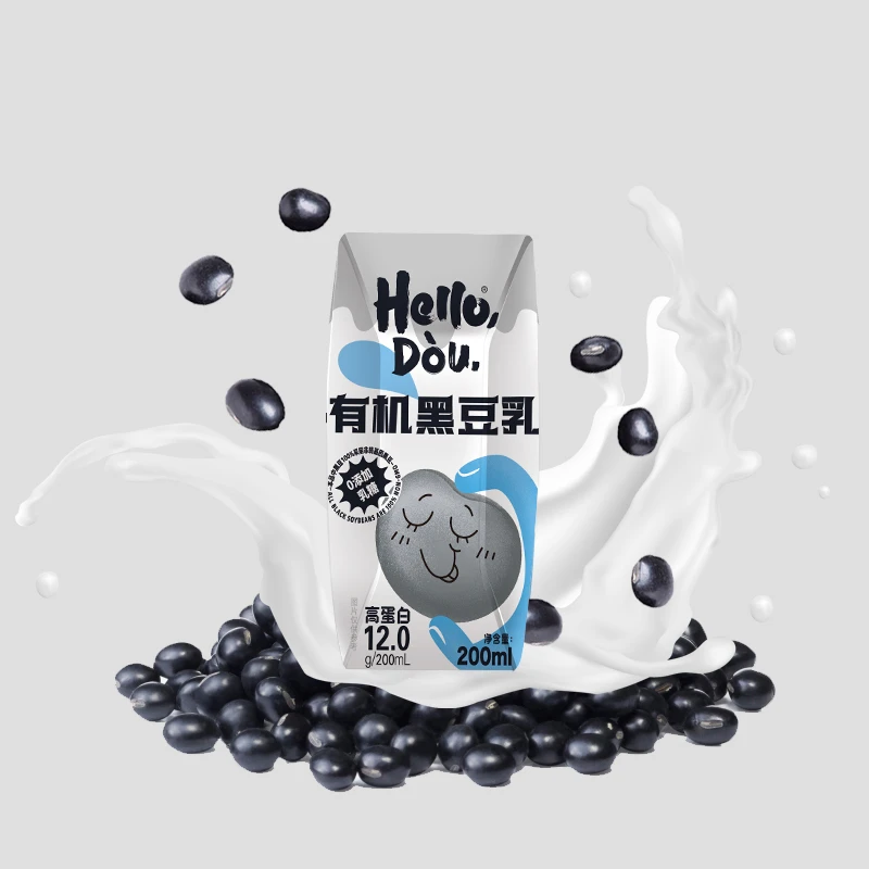 HelloDou 有机黑豆乳200ml*12瓶营养早餐豆奶