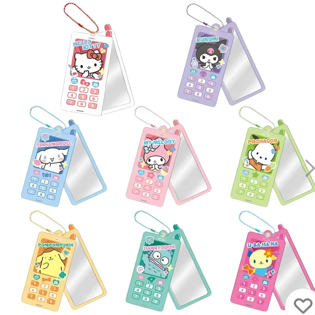 【日谷】三丽鸥家族可爱手机款式亚克力镜子钥匙扣挂件潮玩盲盒