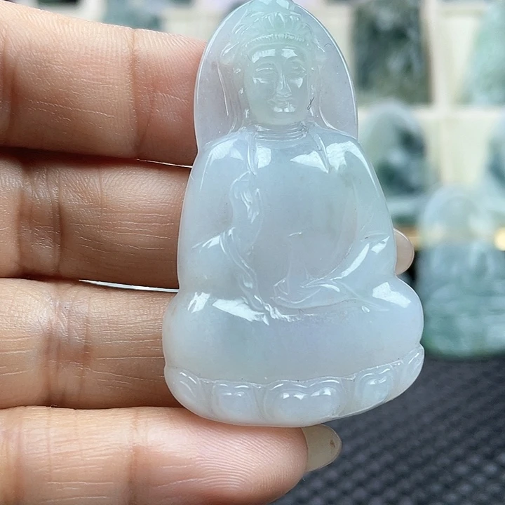 颈饰未镶嵌翡翠天然翡翠观音