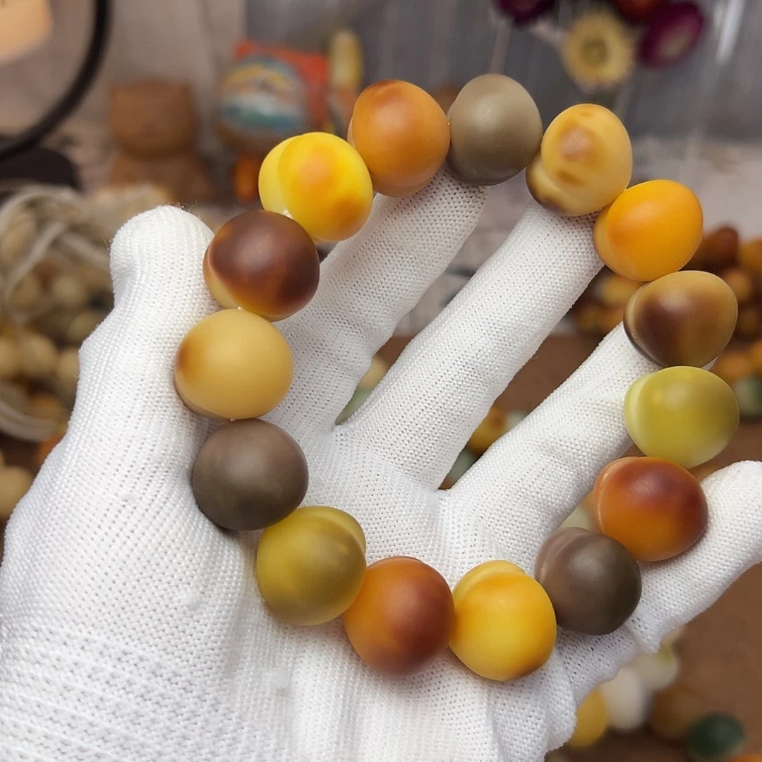 菩提根/象牙果手串20干磨落地果2000目手抛671