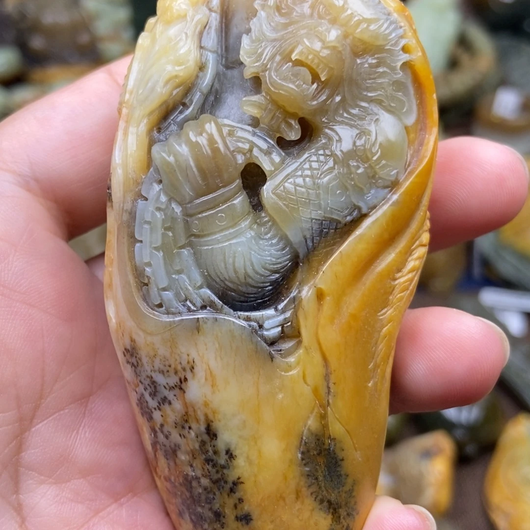 白***梦岫岩河磨玉（透闪石质玉）未镶嵌珠宝奇石
