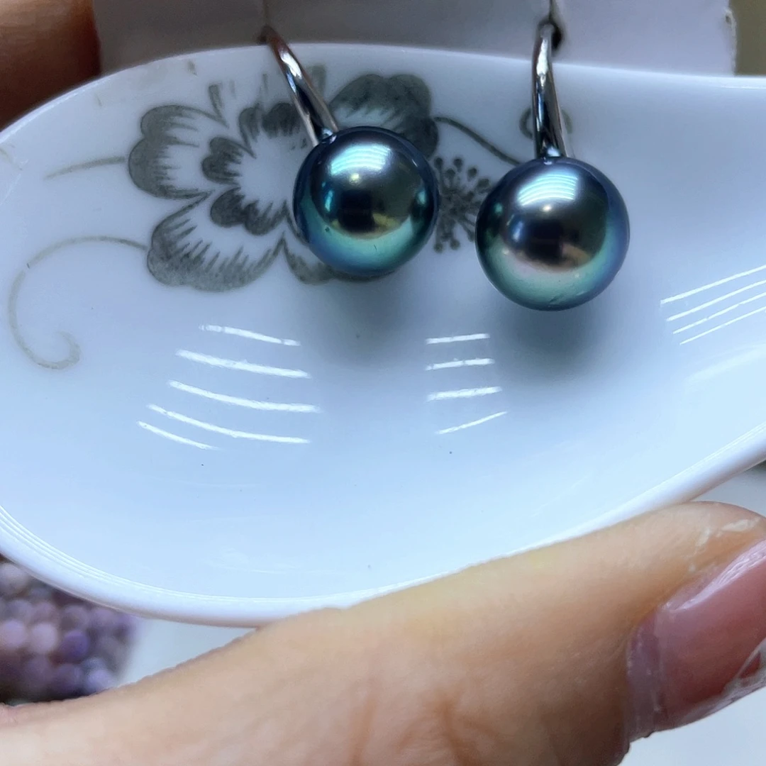 海水珍珠耳饰银S925镶嵌