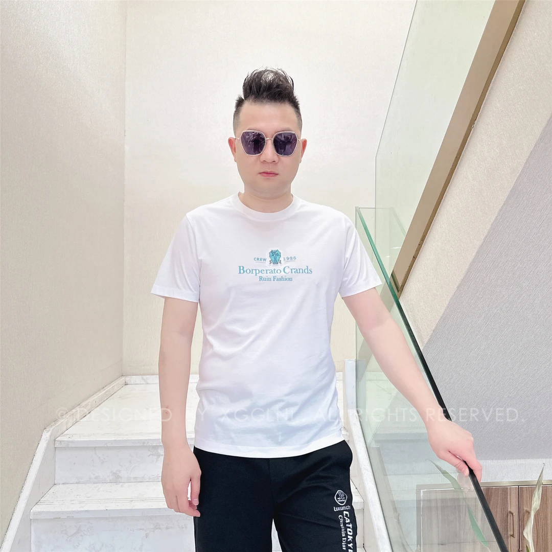 夏季款OD灯泡形里城堡飞狮男士品质高端轻奢洋气时尚潮牌短袖t恤