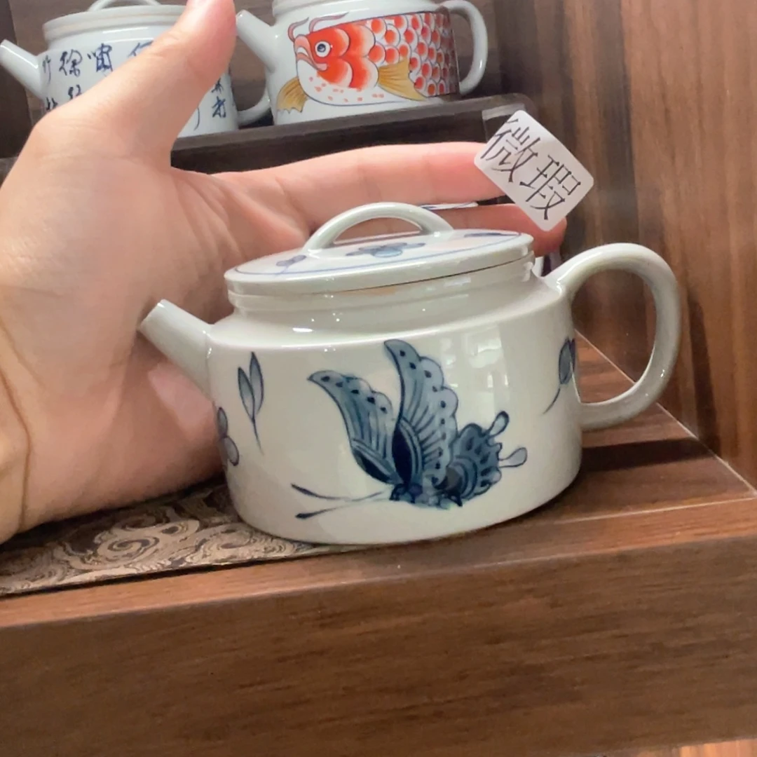 釉下手绘茶具微瑕