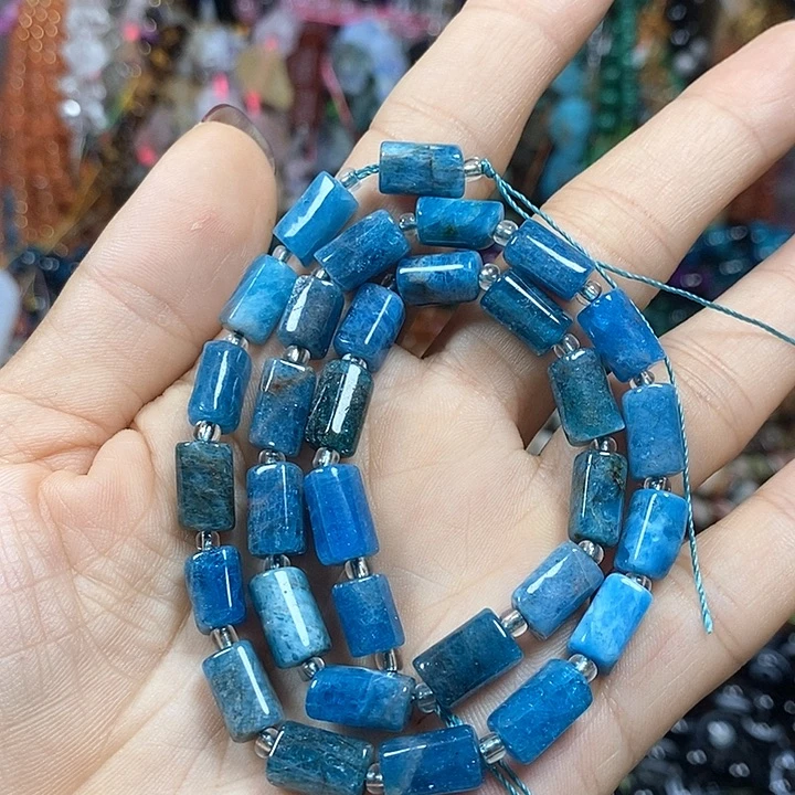 玛瑙/玉髓未镶嵌珠宝半成品天然蓝磷灰卡7*10mm