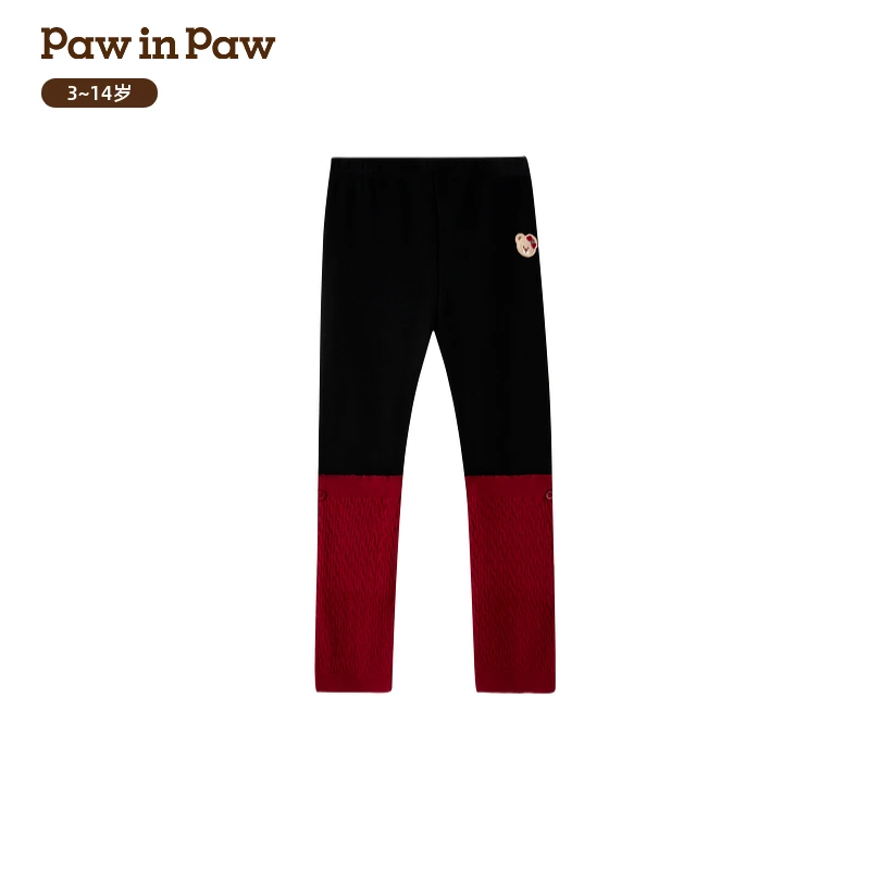 【索罗娜】PawinPaw卡通小熊童装25年冬季弹力加绒打底裤PCTMF4C21E