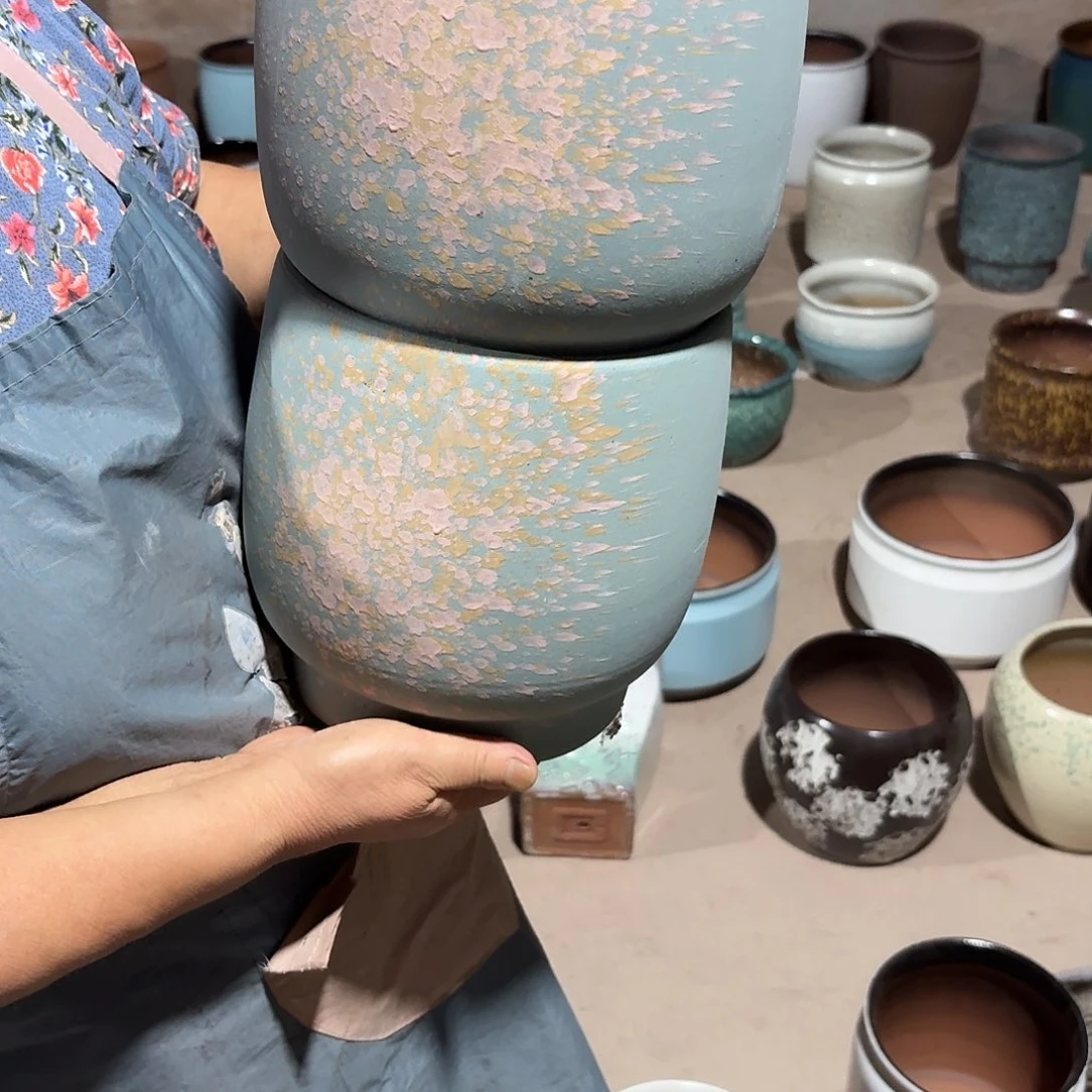 紫砂花盆口20高20