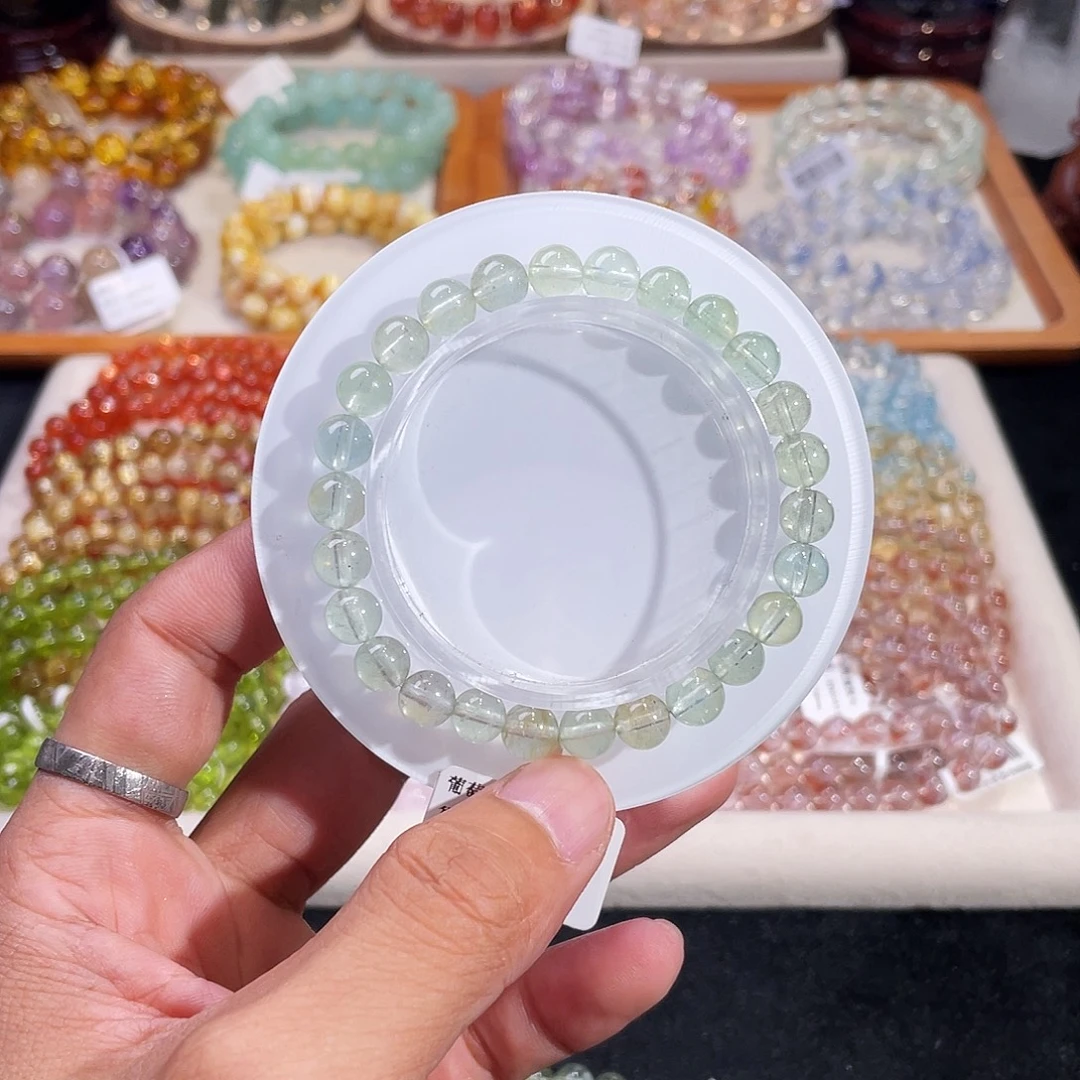 绿柱石手链未镶嵌葡萄绿柱石7mm