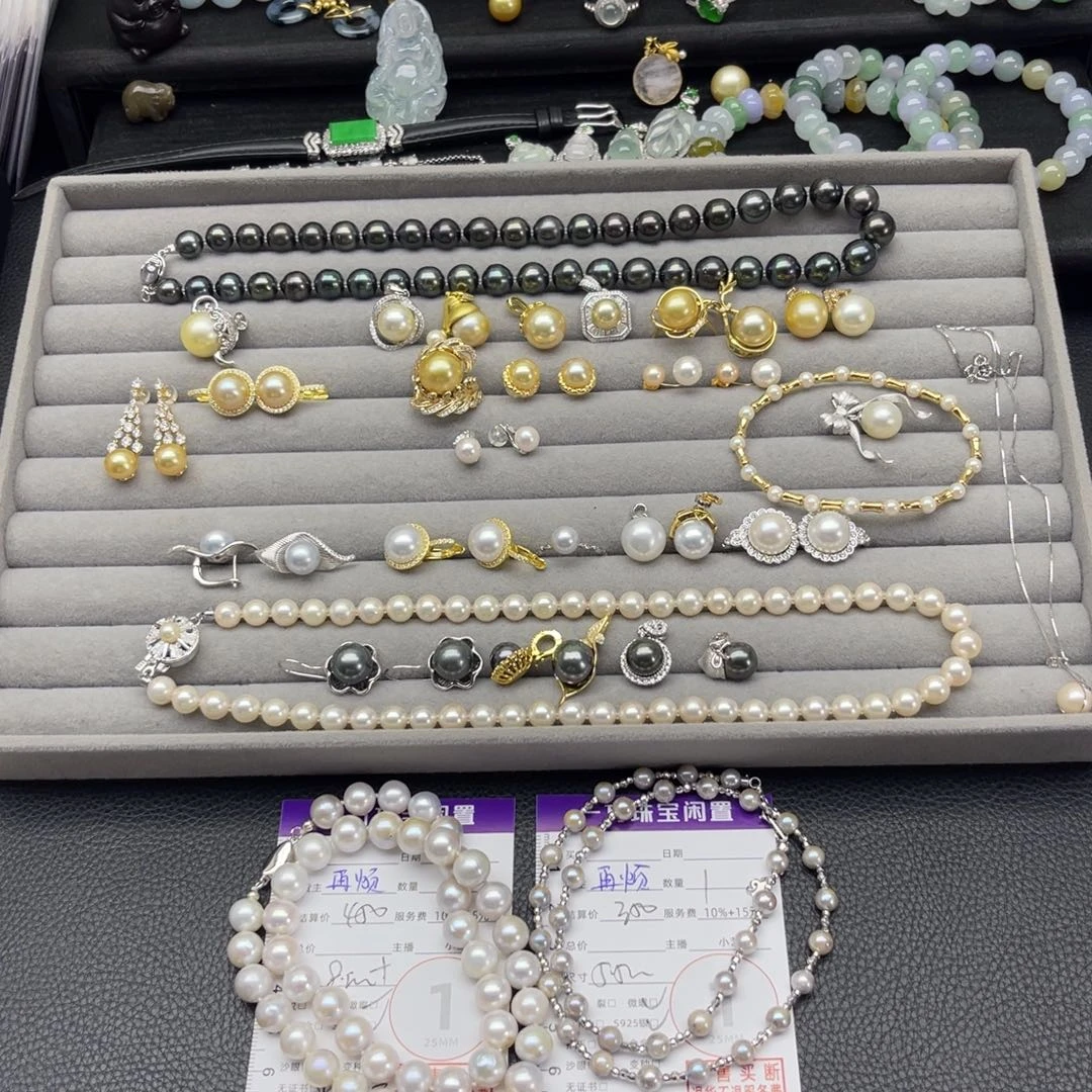 银S925镶嵌海水珍珠耳饰