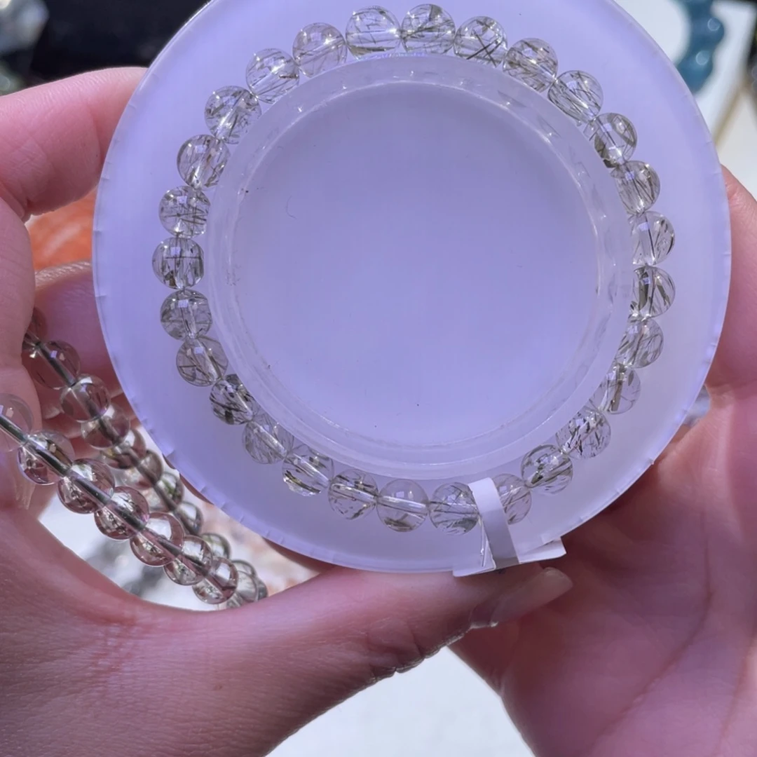 未镶嵌手链水晶玻璃体绿碧发6+