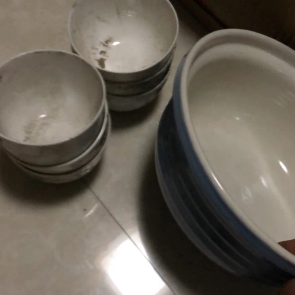 陶瓷六碗一汤盆完好