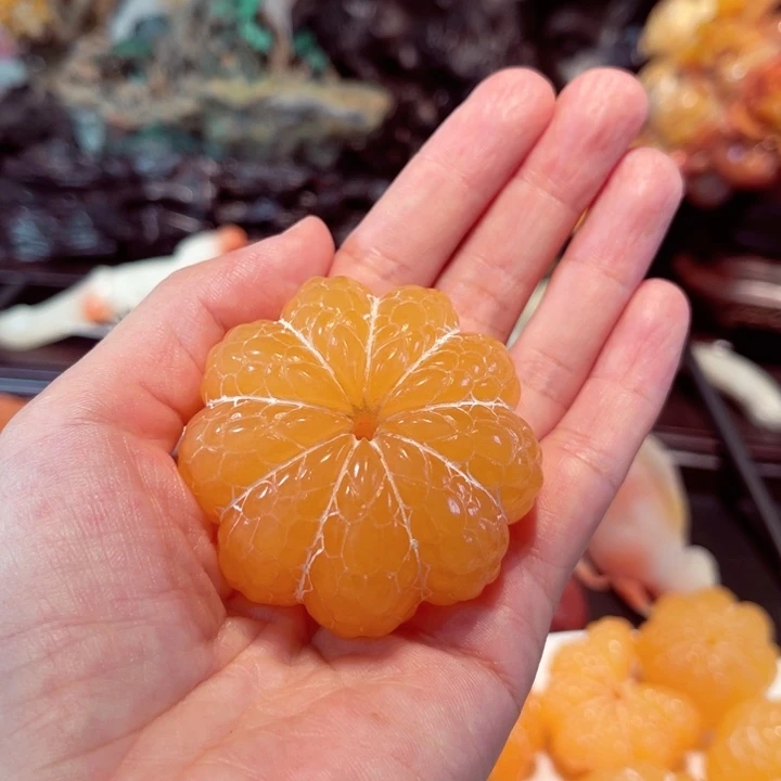 寿山石橘子天然料子，精品