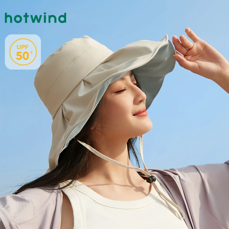 热风2025年夏季新款女士防晒盆帽P012W25603