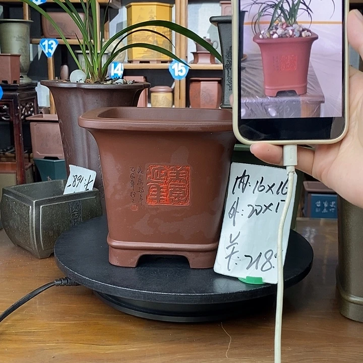 紫砂花盆底槽清爆款四方218