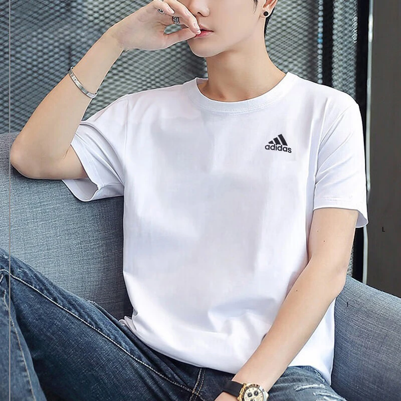 Adidas/阿迪达斯~短袖夏季速干跑步运动宽松半袖白色T恤GM5509